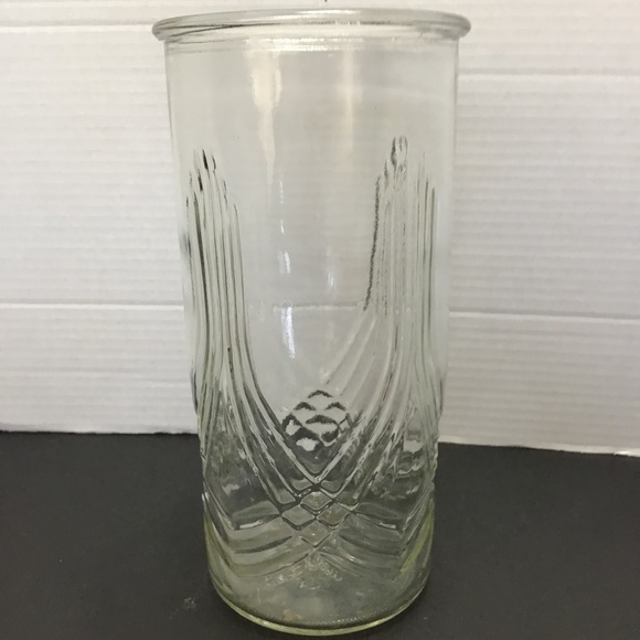 Vintage 9.75” Clear Art Deco Glass Hoosier Vase - Picture 1 of 5